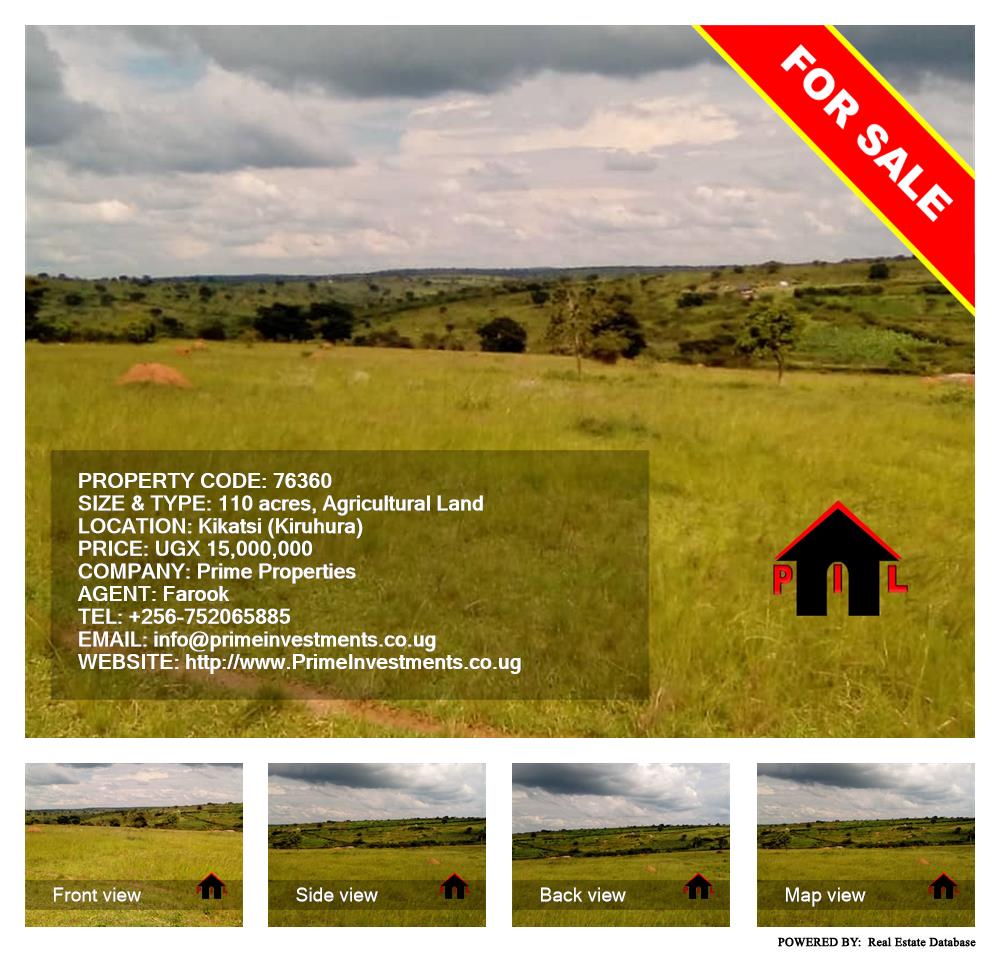Agricultural Land  for sale in Kikatsi Kiruhura Uganda, code: 76360