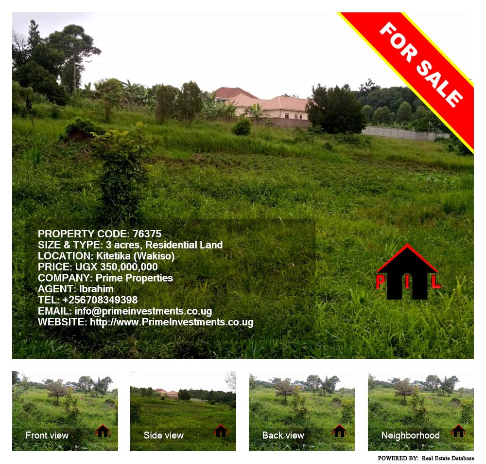 Residential Land  for sale in Kiteetikka Wakiso Uganda, code: 76375