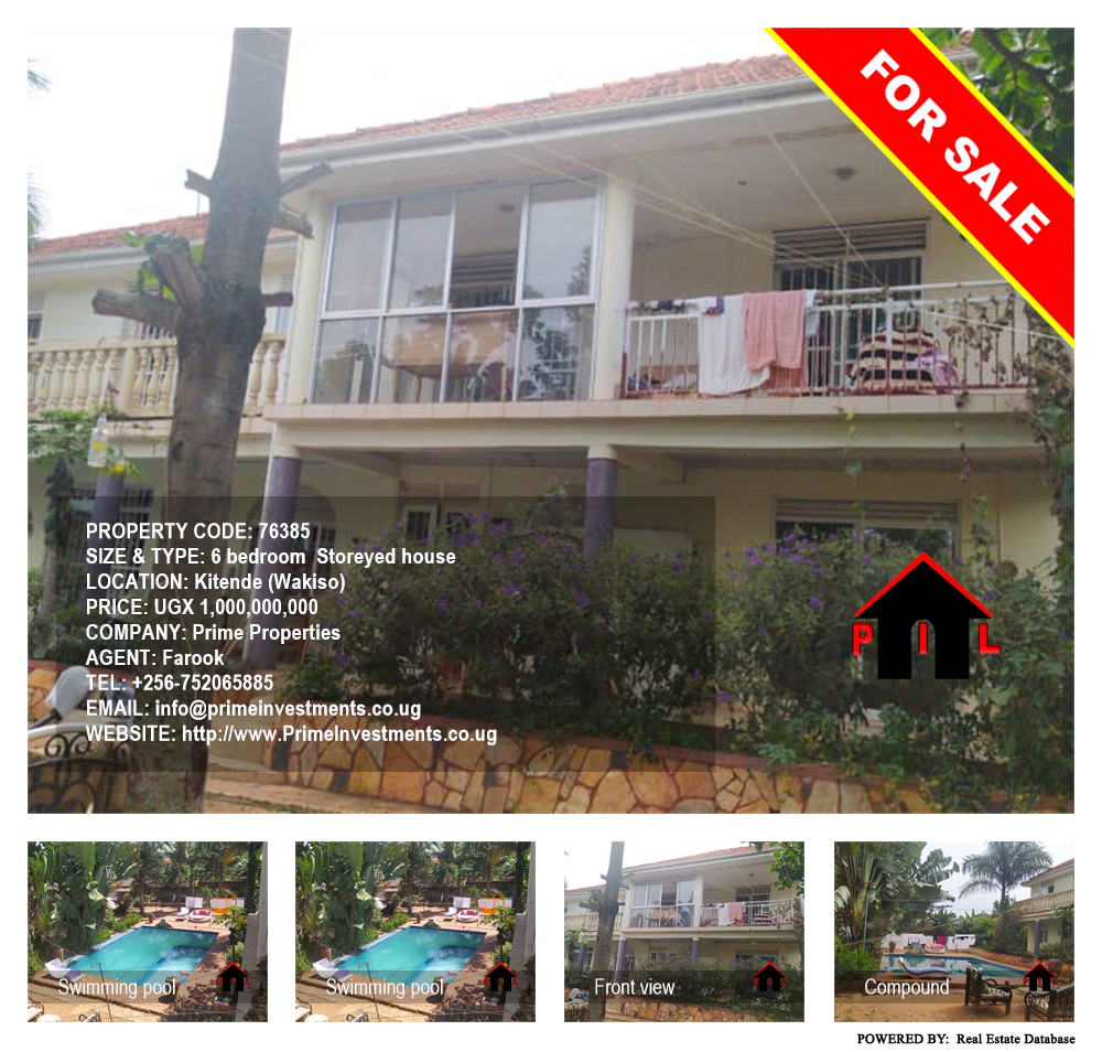 6 bedroom Storeyed house  for sale in Kitende Wakiso Uganda, code: 76385