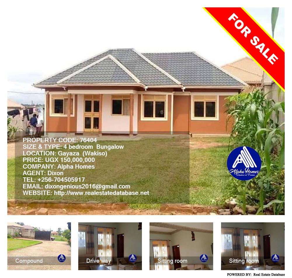 4 bedroom Bungalow  for sale in Gayaza Wakiso Uganda, code: 76404