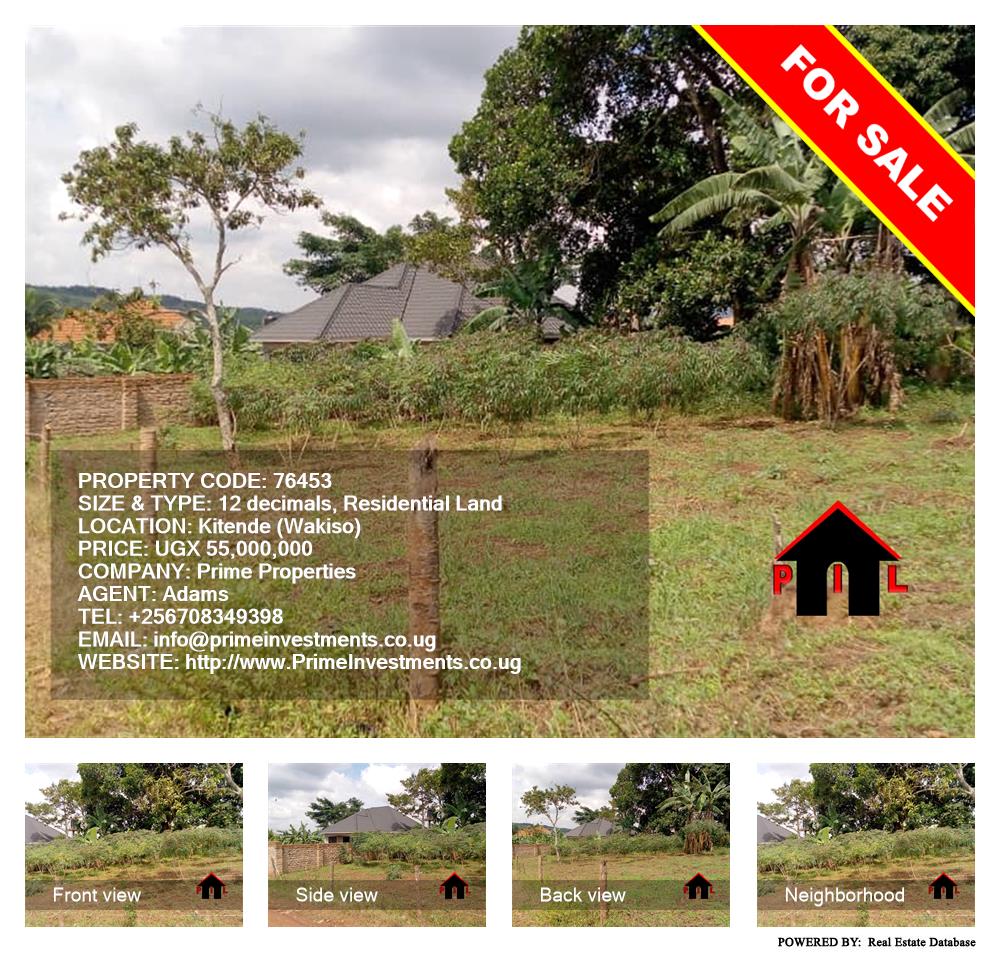 Residential Land  for sale in Kitende Wakiso Uganda, code: 76453