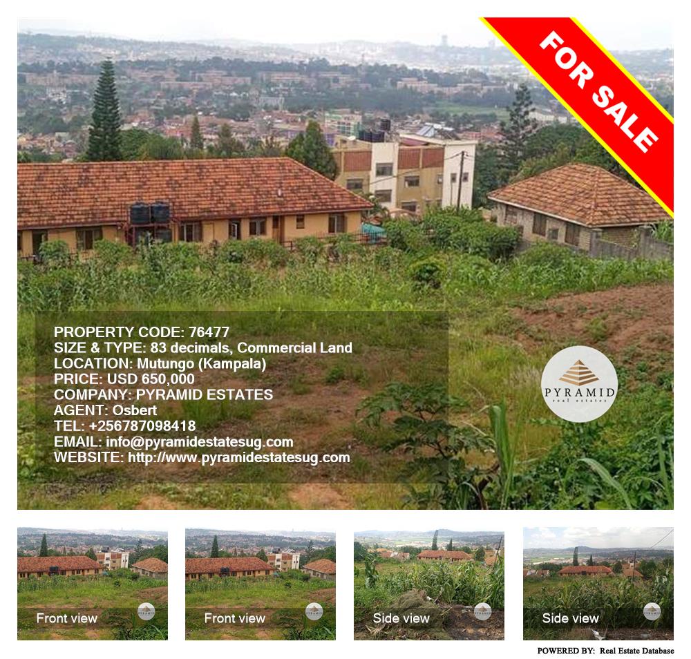 Commercial Land  for sale in Mutungo Kampala Uganda, code: 76477