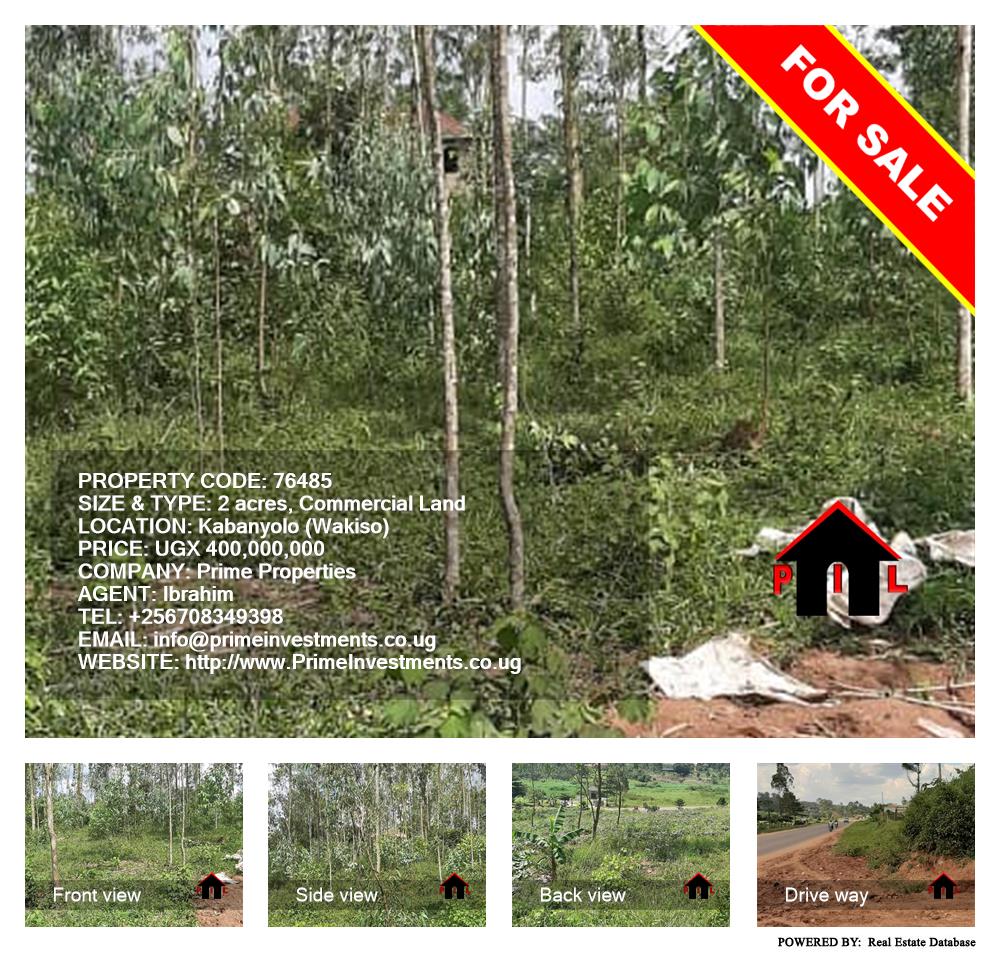 Commercial Land  for sale in Kabanyolo Wakiso Uganda, code: 76485