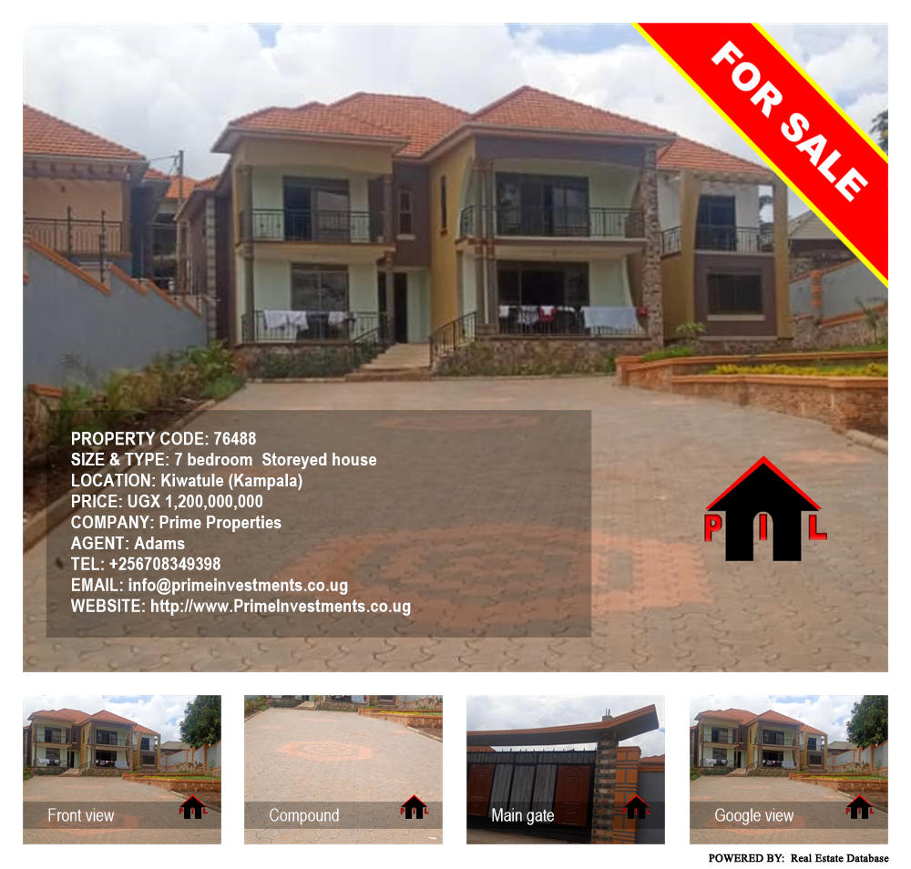 7 bedroom Storeyed house  for sale in Kiwaatule Kampala Uganda, code: 76488