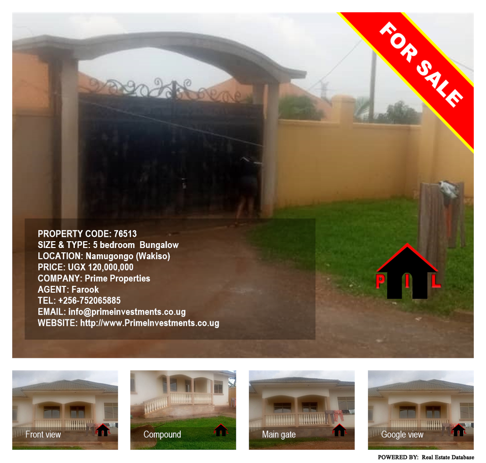 5 bedroom Bungalow  for sale in Namugongo Wakiso Uganda, code: 76513