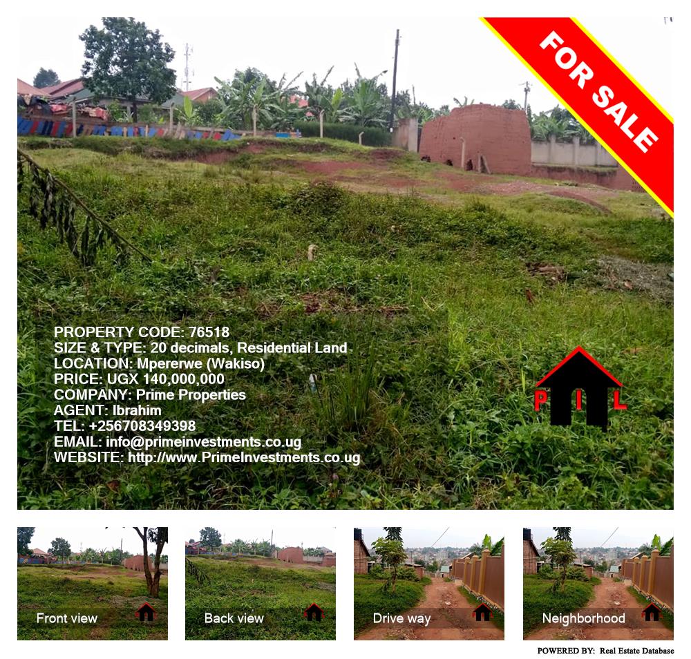 Residential Land  for sale in Mpererwe Wakiso Uganda, code: 76518
