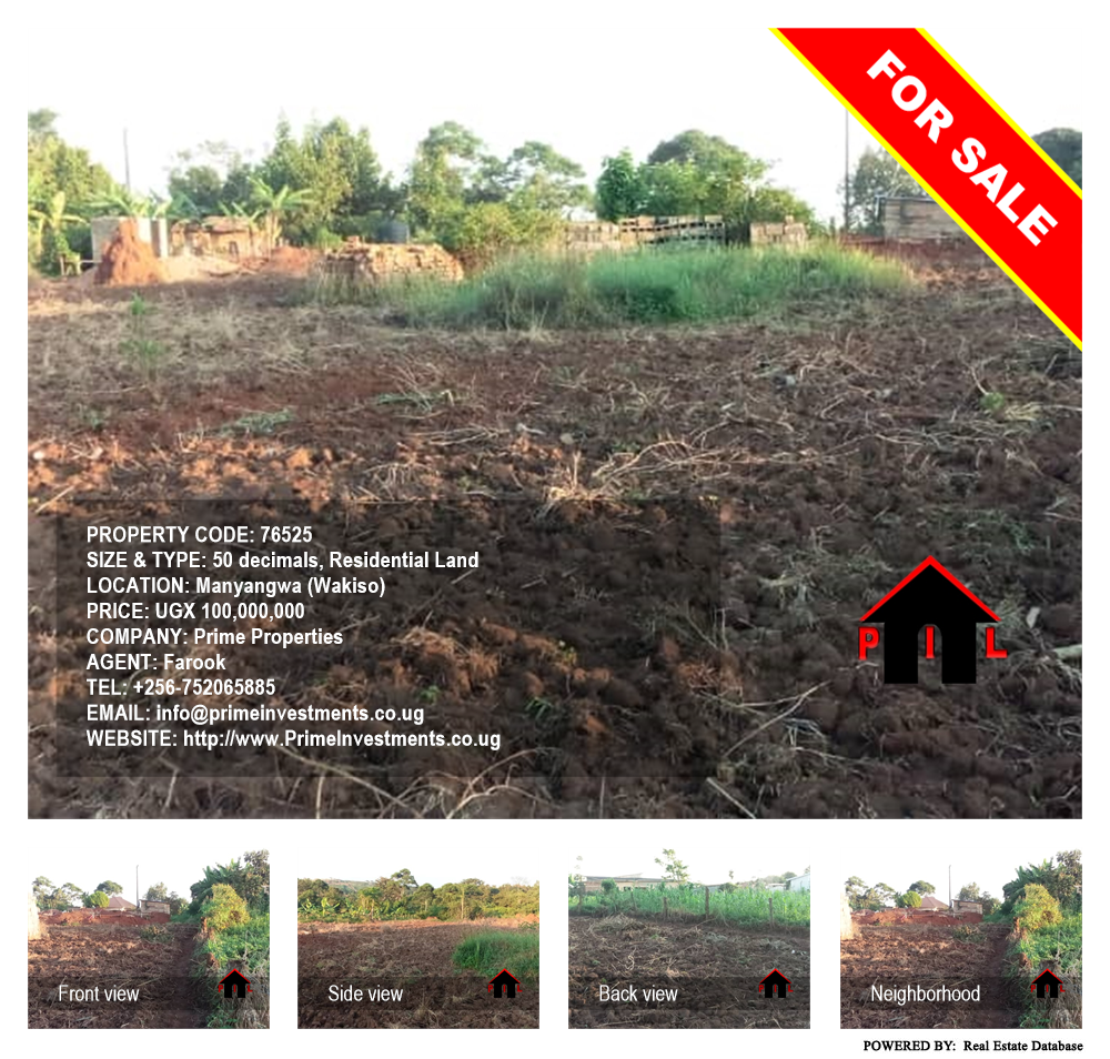 Residential Land  for sale in Manyangwa Wakiso Uganda, code: 76525