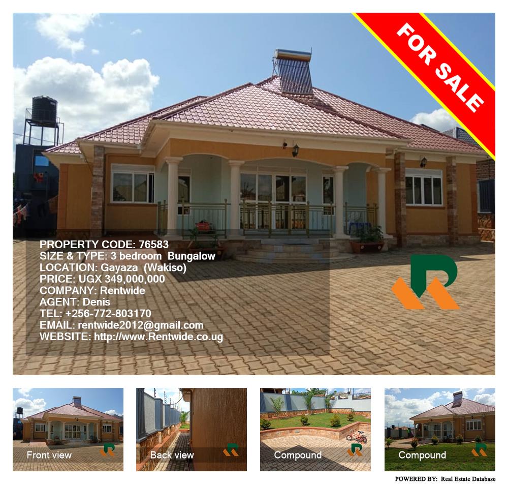 3 bedroom Bungalow  for sale in Gayaza Wakiso Uganda, code: 76583