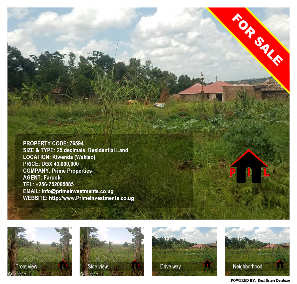 Residential Land  for sale in Kiwenda Wakiso Uganda, code: 76594