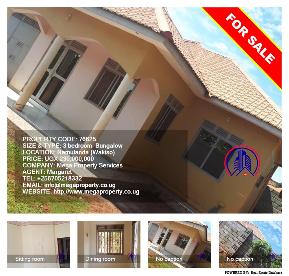 3 bedroom Bungalow  for sale in Namulanda Wakiso Uganda, code: 76625