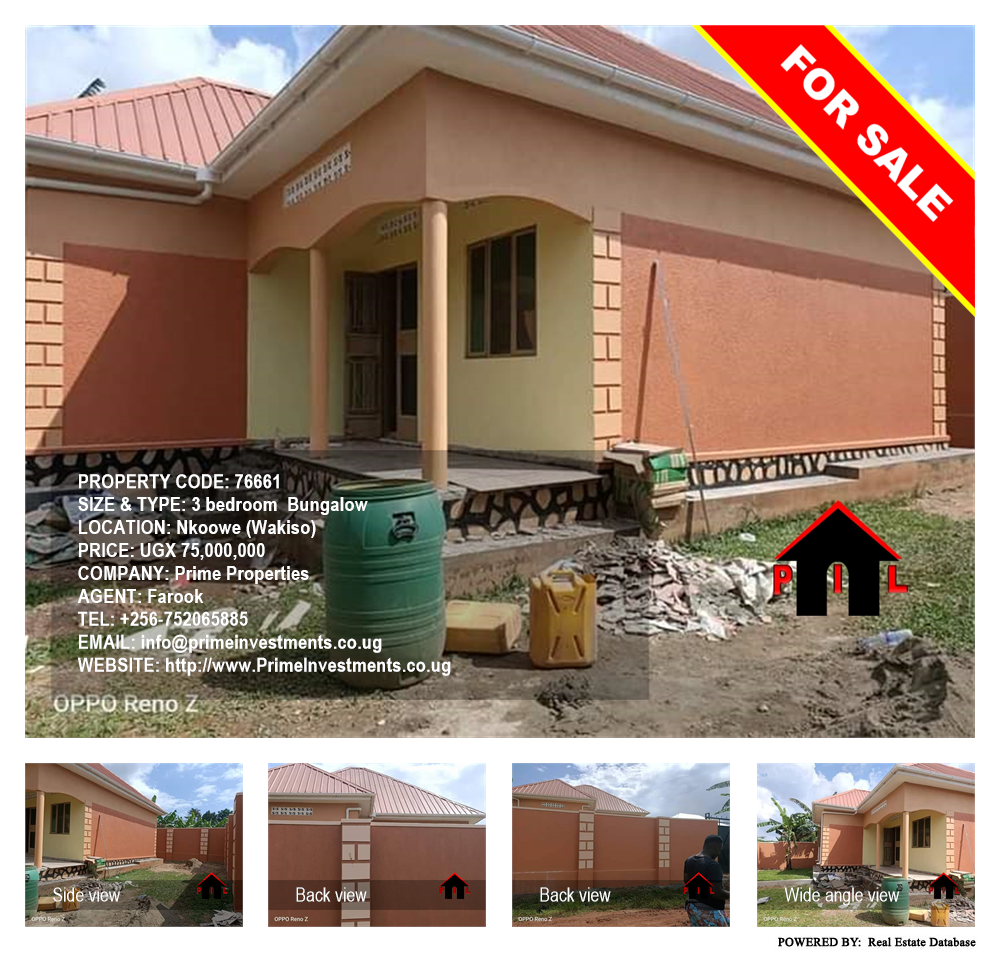 3 bedroom Bungalow  for sale in Nkoowe Wakiso Uganda, code: 76661