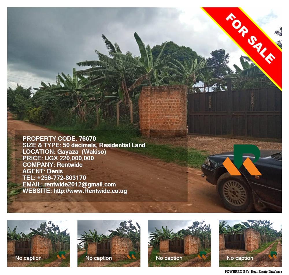 Residential Land  for sale in Gayaza Wakiso Uganda, code: 76670