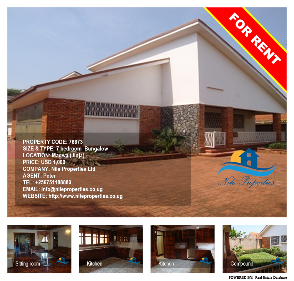 7 bedroom Bungalow  for rent in Magwa Jinja Uganda, code: 76673