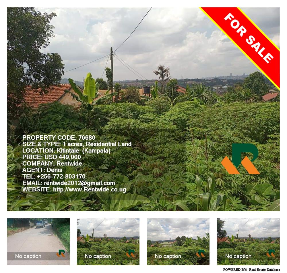 Residential Land  for sale in Kitintale Kampala Uganda, code: 76680