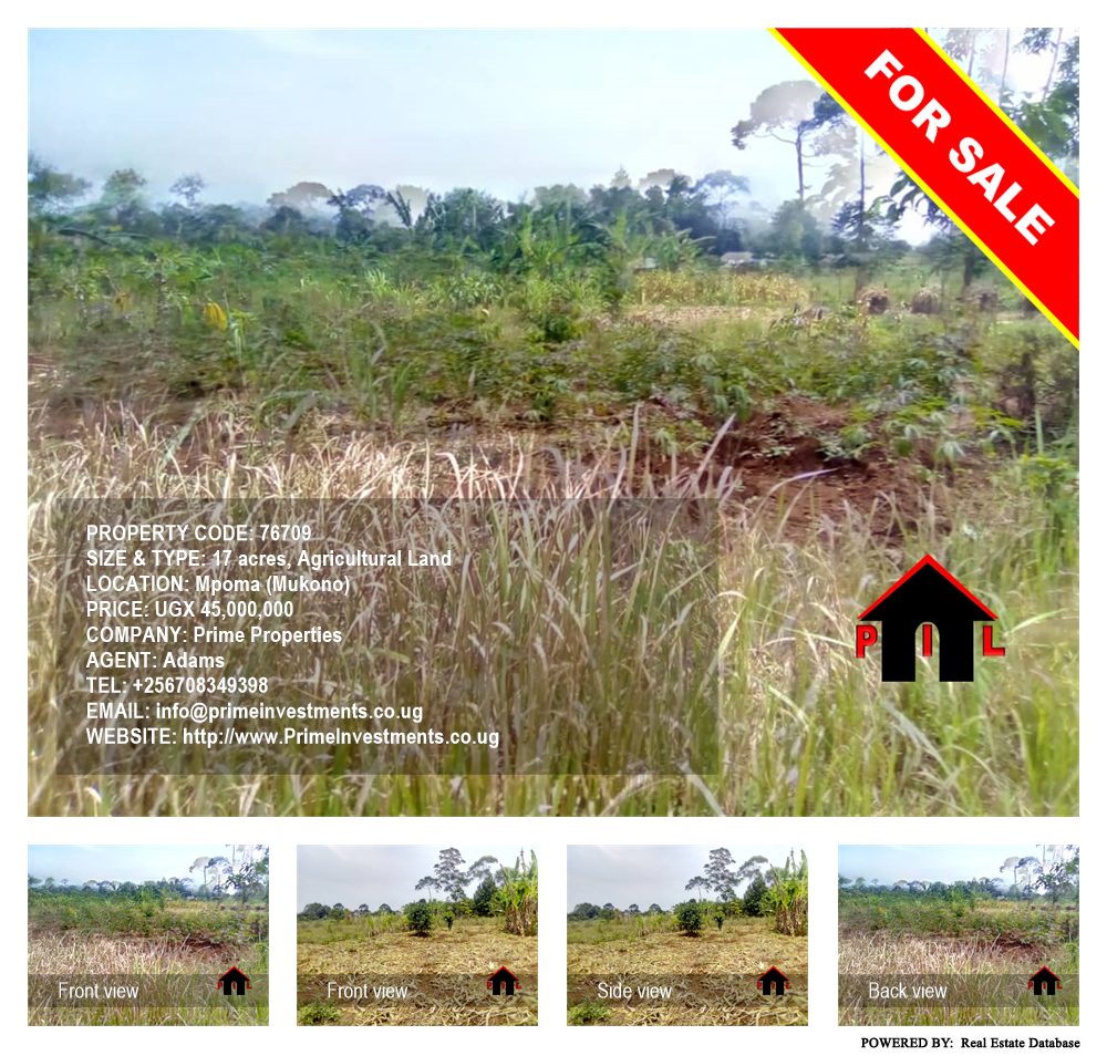 Agricultural Land  for sale in Mpoma Mukono Uganda, code: 76709