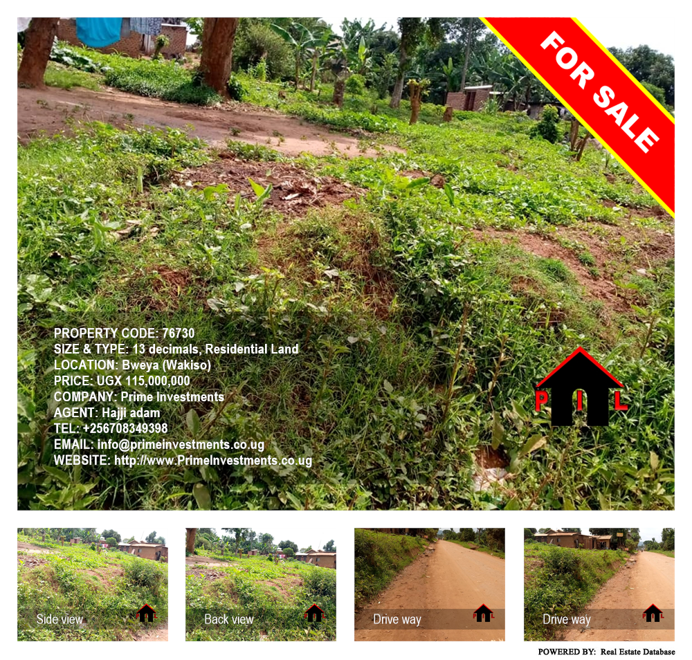 Residential Land  for sale in Bweya Wakiso Uganda, code: 76730