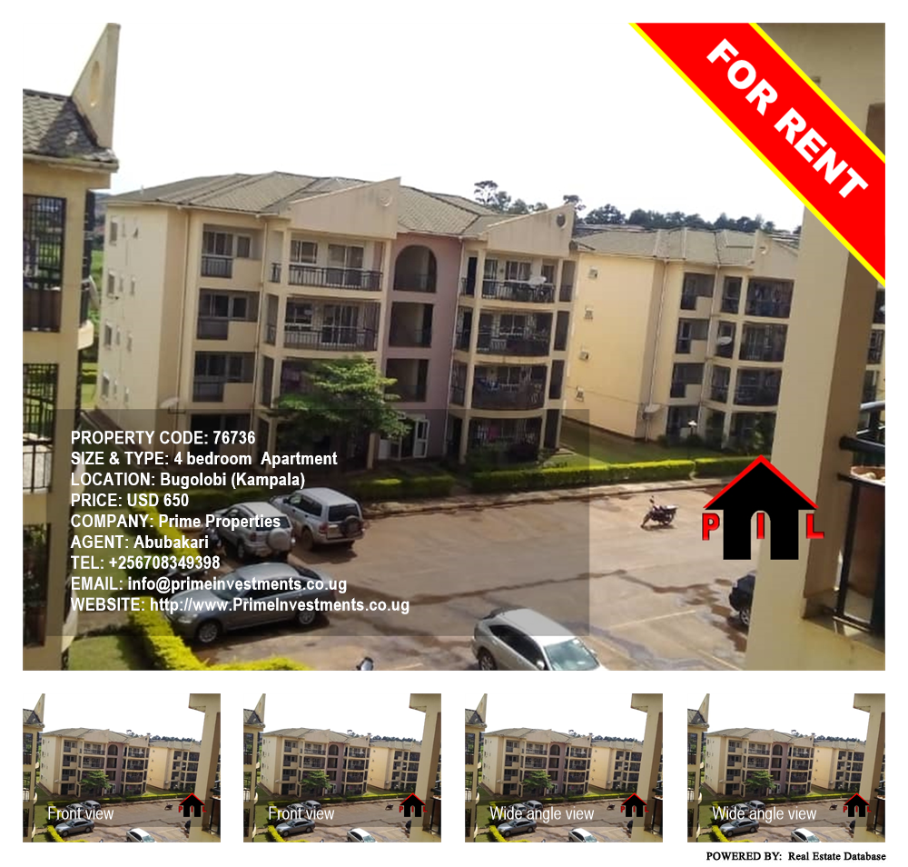 4 bedroom Apartment  for rent in Bugoloobi Kampala Uganda, code: 76736