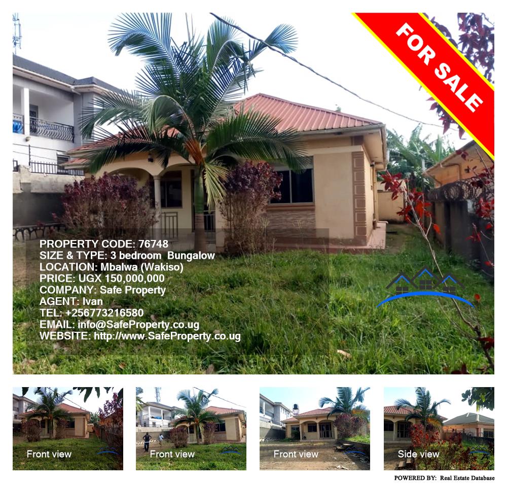 3 bedroom Bungalow  for sale in Mbalwa Wakiso Uganda, code: 76748