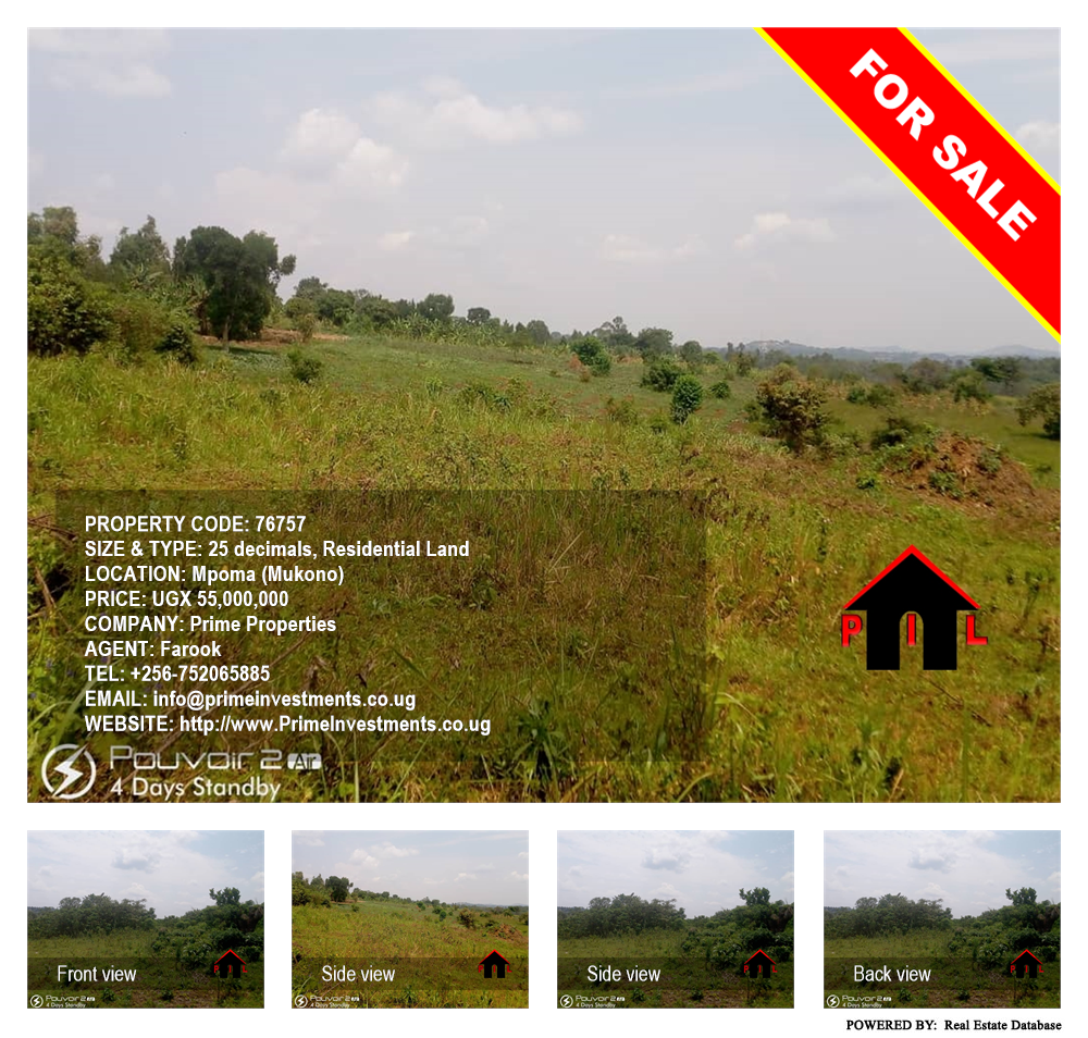 Residential Land  for sale in Mpoma Mukono Uganda, code: 76757