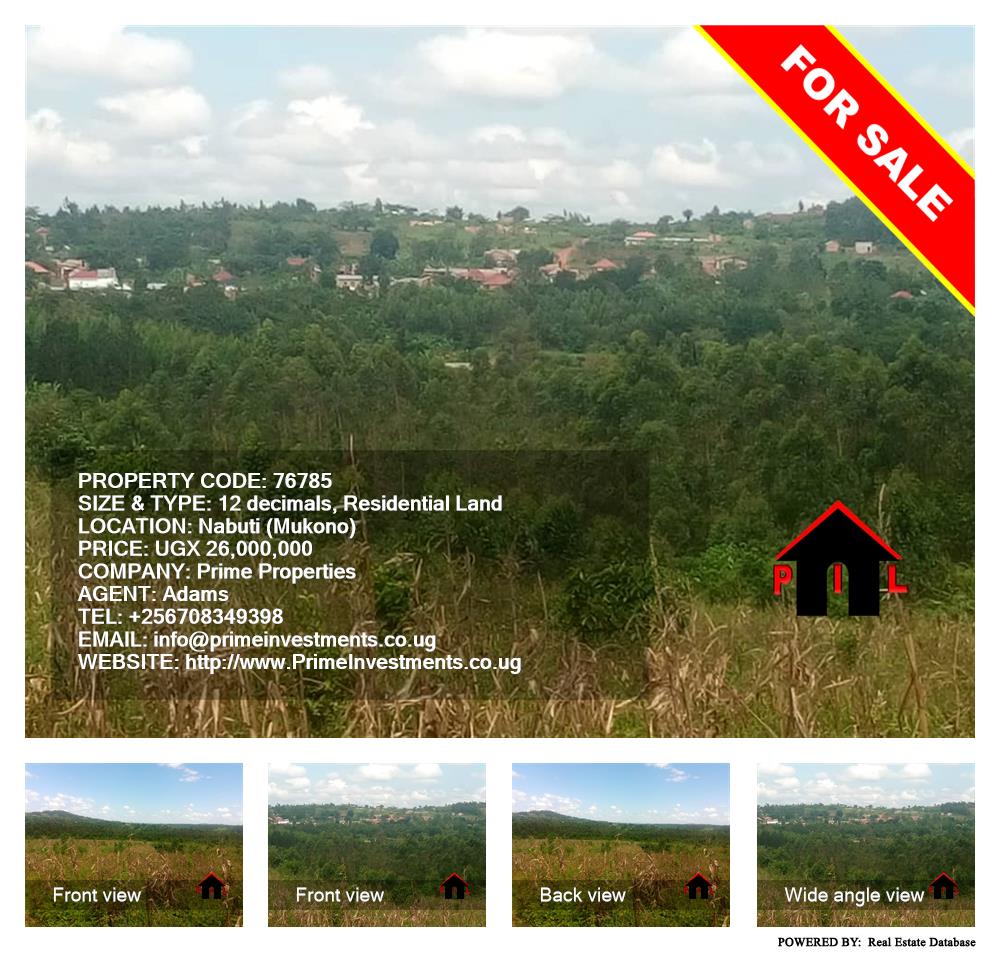 Residential Land  for sale in Nabuuti Mukono Uganda, code: 76785
