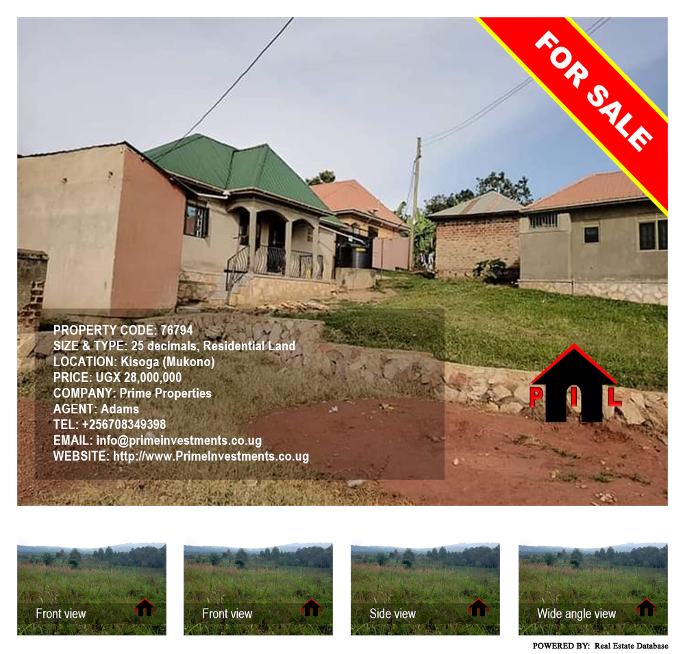Residential Land  for sale in Kisoga Mukono Uganda, code: 76794