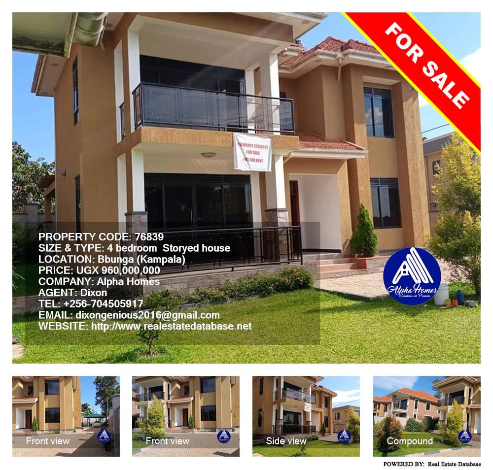 4 bedroom Storeyed house  for sale in Bbunga Kampala Uganda, code: 76839