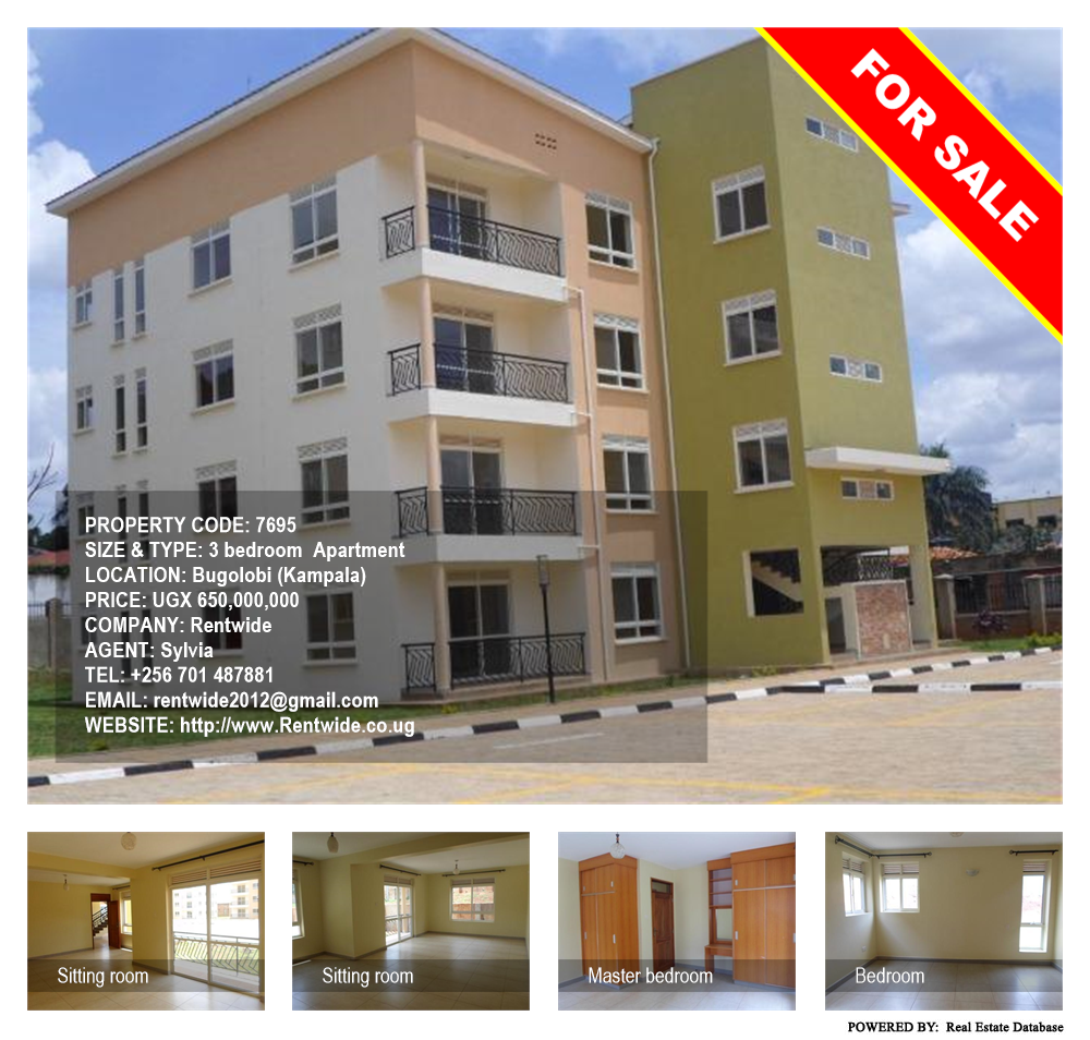 3 bedroom Apartment  for sale in Bugoloobi Kampala Uganda, code: 7695