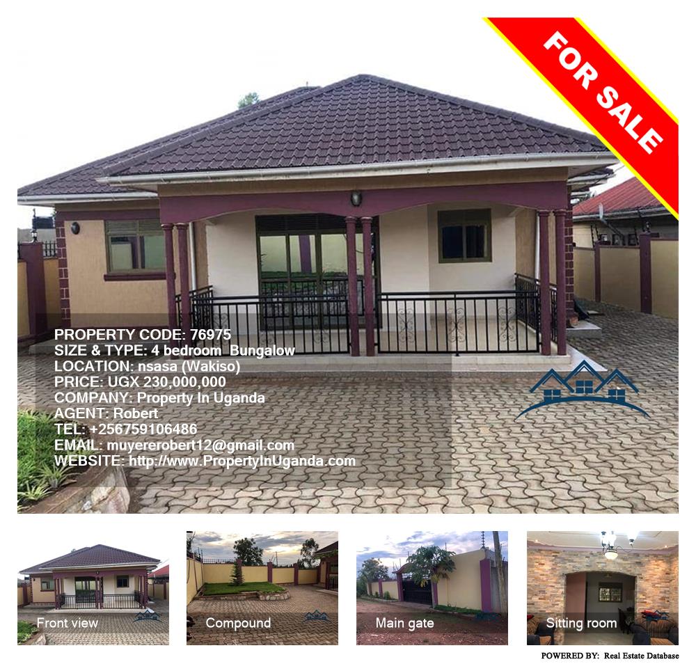 4 bedroom Bungalow  for sale in Nsasa Wakiso Uganda, code: 76975