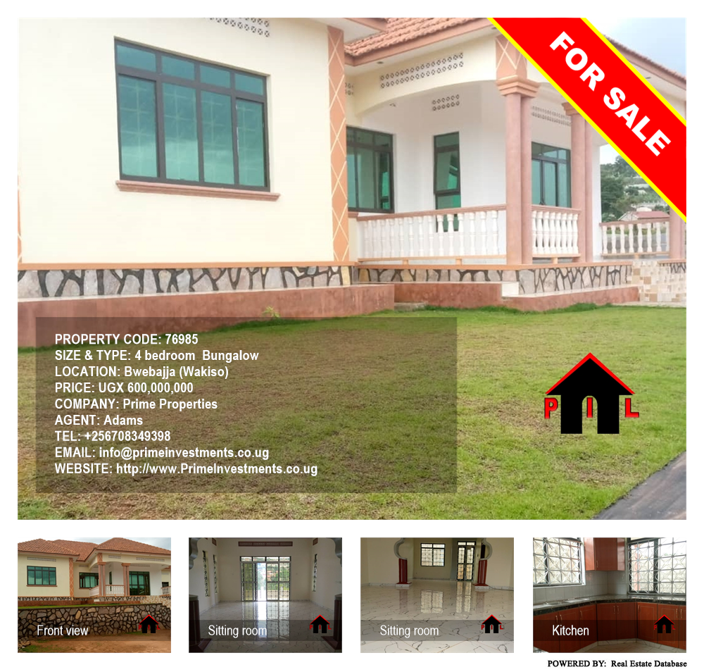 4 bedroom Bungalow  for sale in Bwebajja Wakiso Uganda, code: 76985