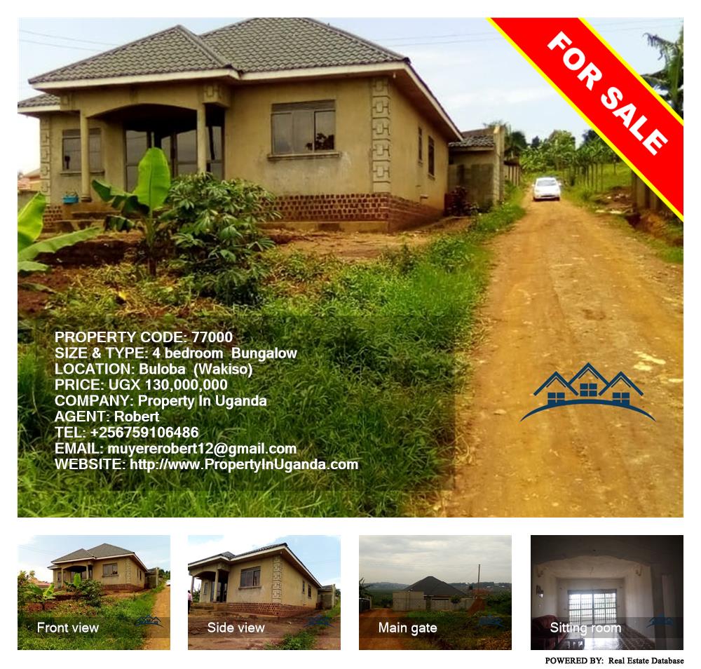 4 bedroom Bungalow  for sale in Buloba Wakiso Uganda, code: 77000