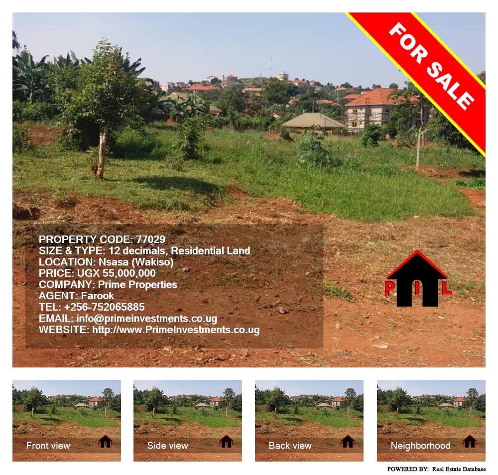 Residential Land  for sale in Nsasa Wakiso Uganda, code: 77029