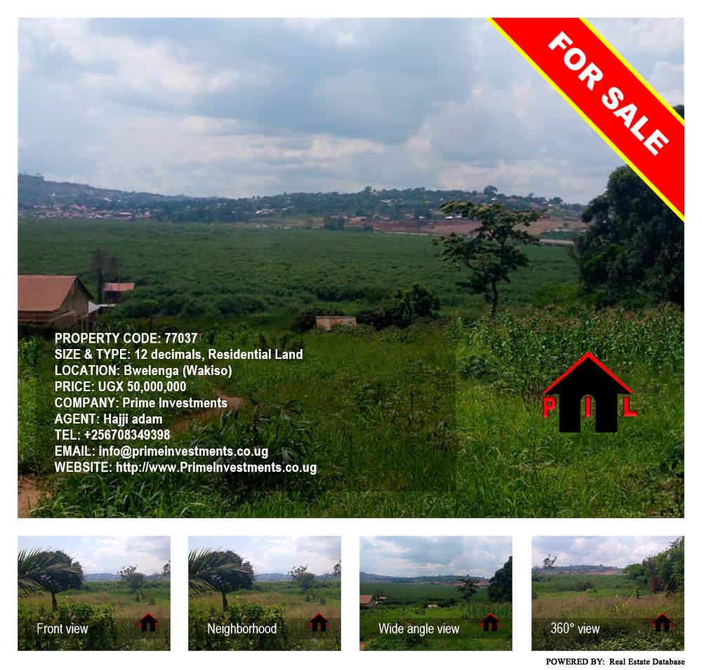Residential Land  for sale in Bwelenga Wakiso Uganda, code: 77037