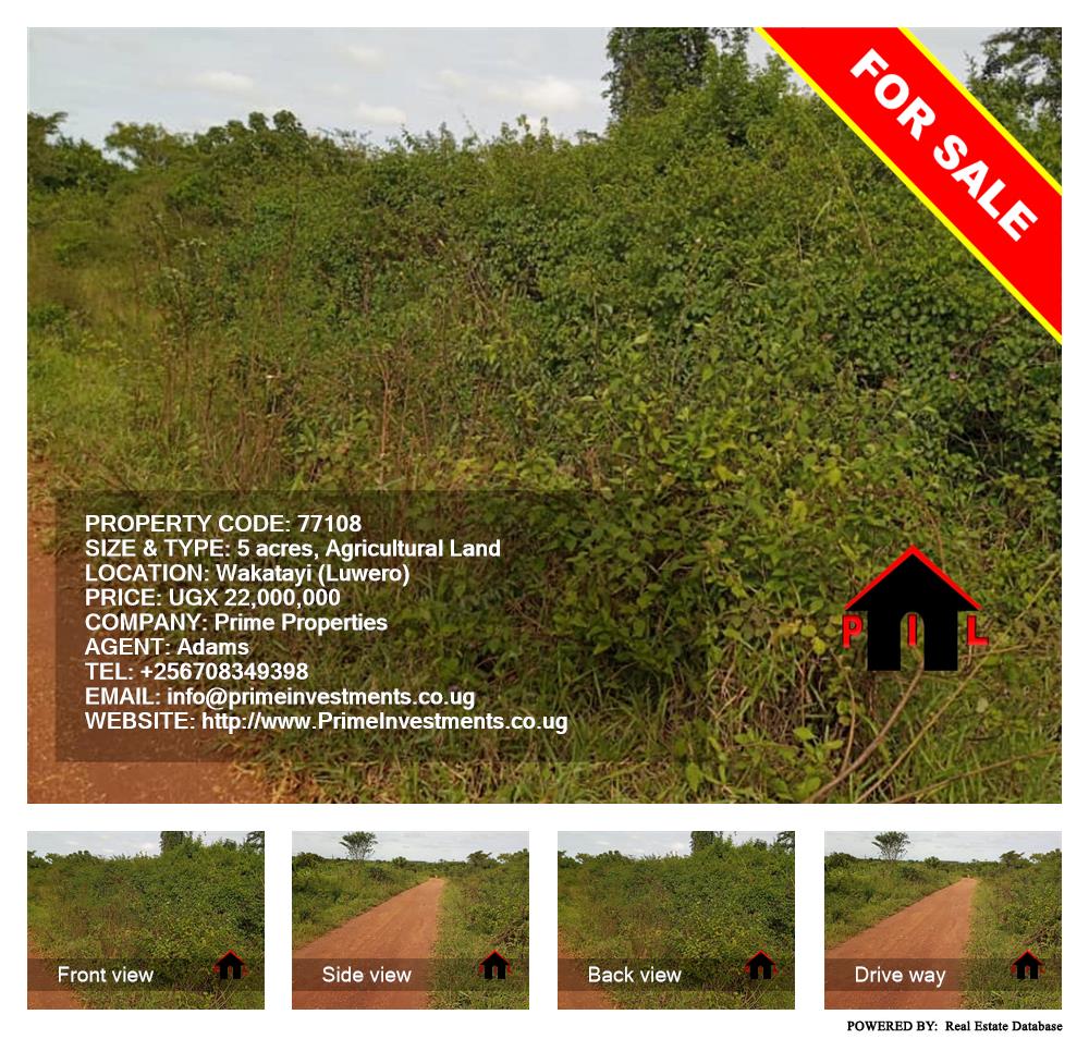 Agricultural Land  for sale in Wakatayi Luweero Uganda, code: 77108