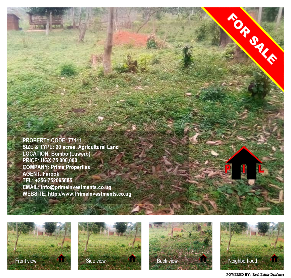Agricultural Land  for sale in Bombo Luweero Uganda, code: 77111