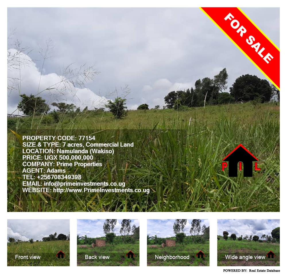 Commercial Land  for sale in Namulanda Wakiso Uganda, code: 77154