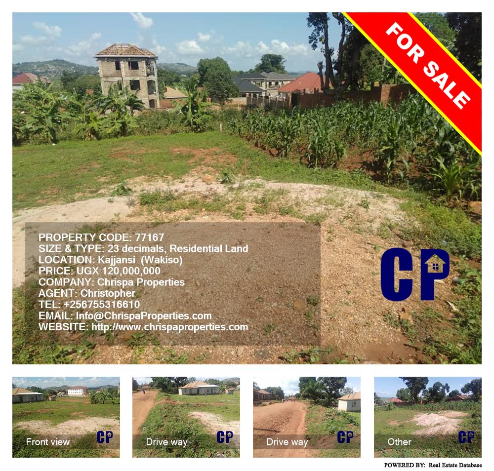 Residential Land  for sale in Kajjansi Wakiso Uganda, code: 77167