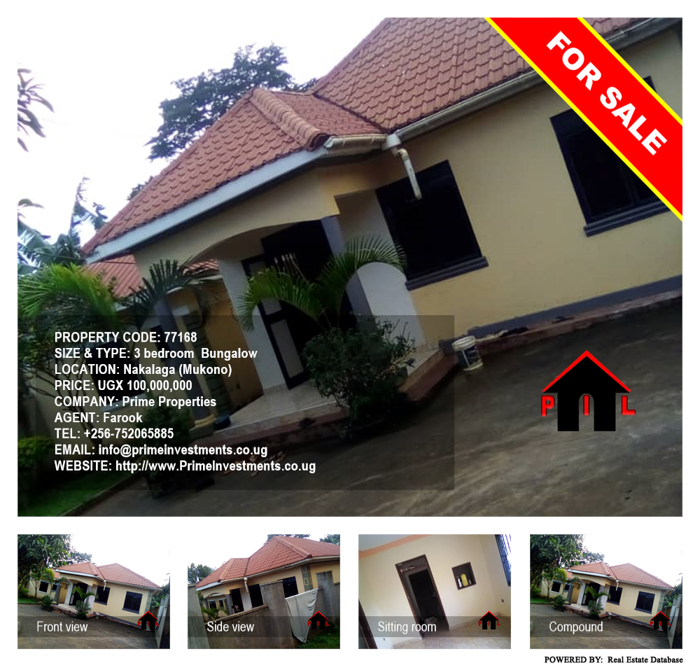 3 bedroom Bungalow  for sale in Nakalaga Mukono Uganda, code: 77168