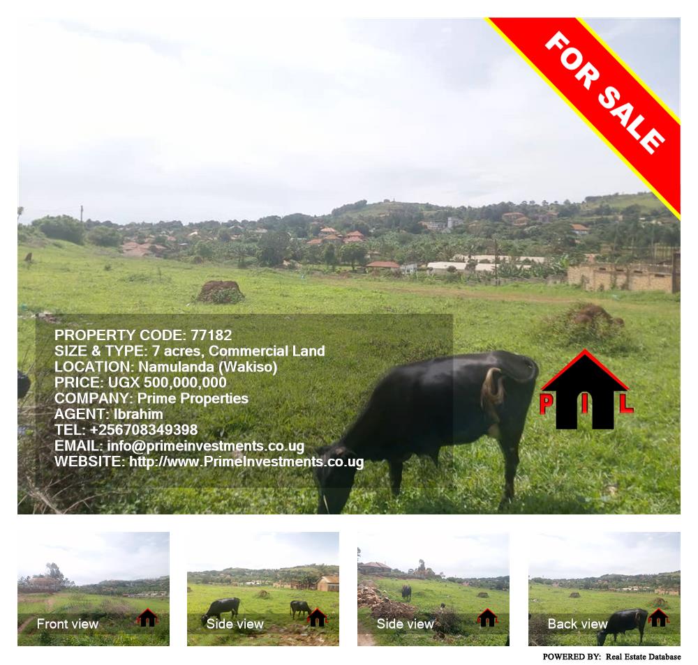Commercial Land  for sale in Namulanda Wakiso Uganda, code: 77182