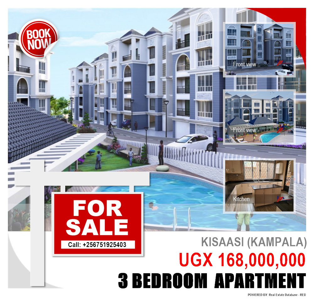 3 bedroom Apartment  for sale in Kisaasi Kampala Uganda, code: 77198