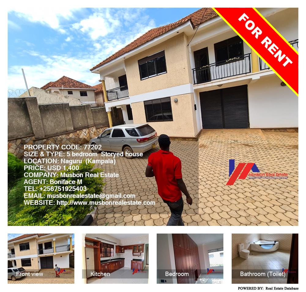5 bedroom Storeyed house  for rent in Naguru Kampala Uganda, code: 77202