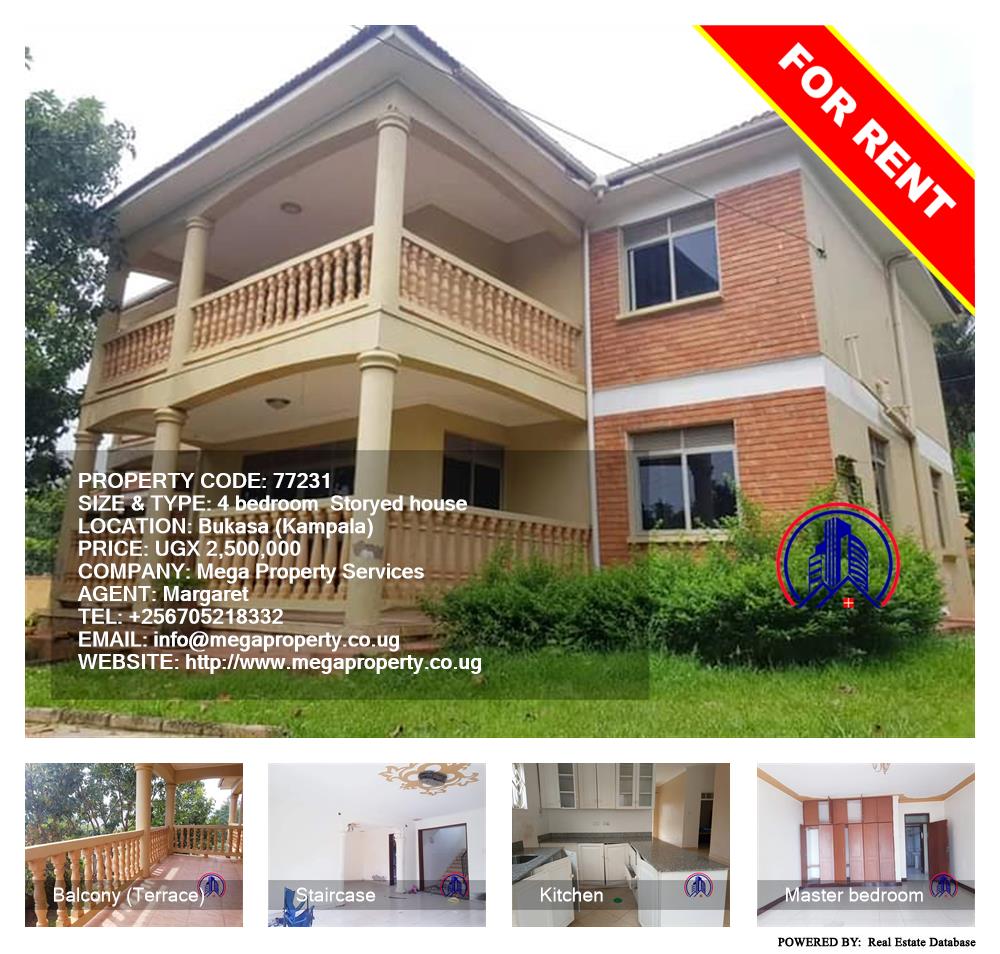 4 bedroom Storeyed house  for rent in Bukasa Kampala Uganda, code: 77231