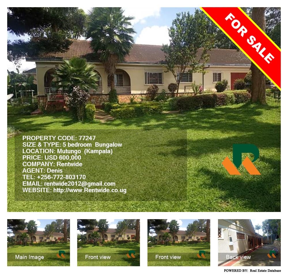 5 bedroom Bungalow  for sale in Mutungo Kampala Uganda, code: 77247