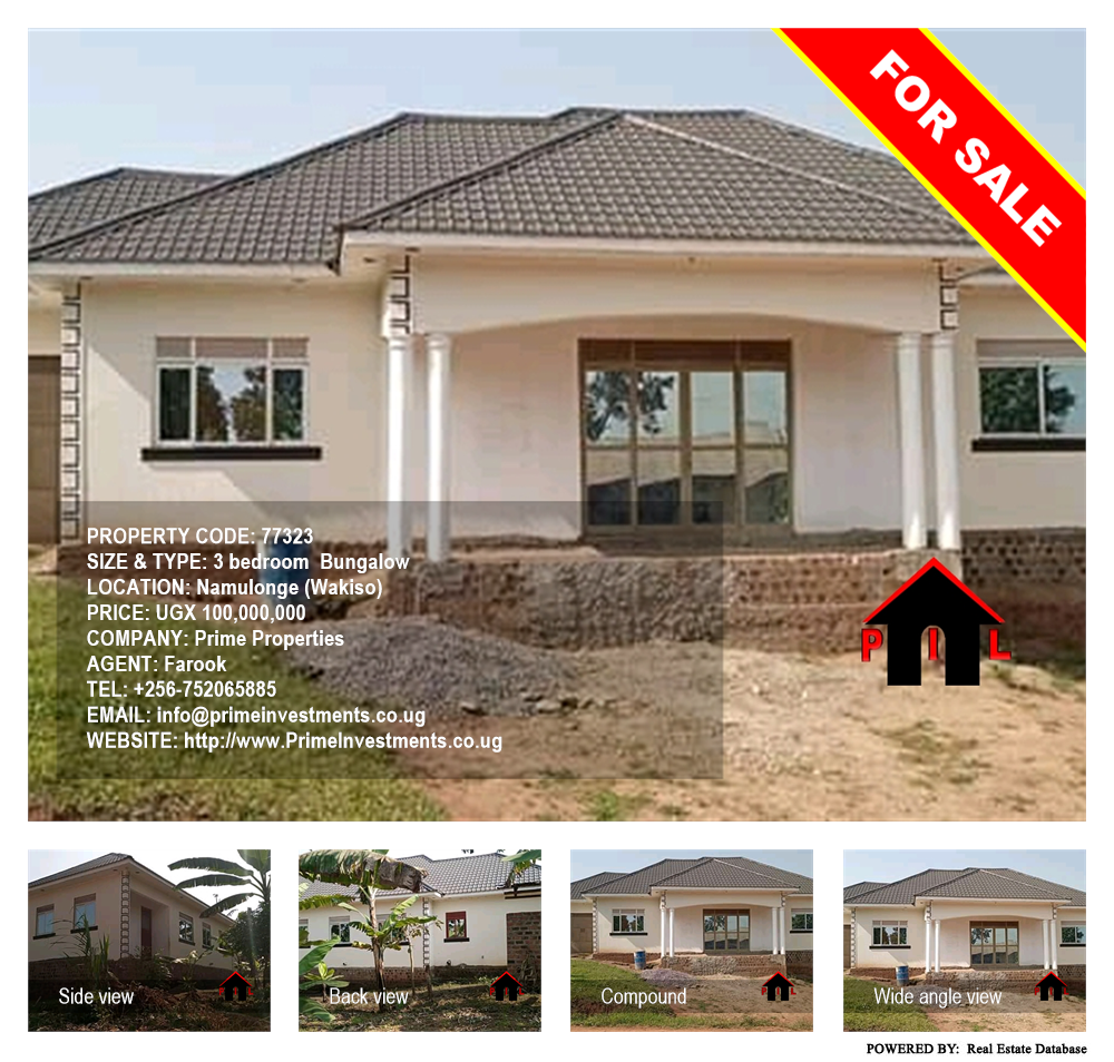 3 bedroom Bungalow  for sale in Namulonge Wakiso Uganda, code: 77323