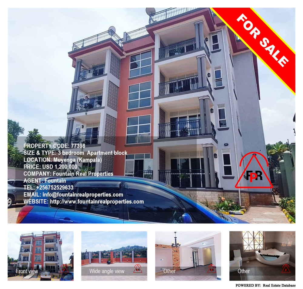 3 bedroom Apartment block  for sale in Muyenga Kampala Uganda, code: 77398