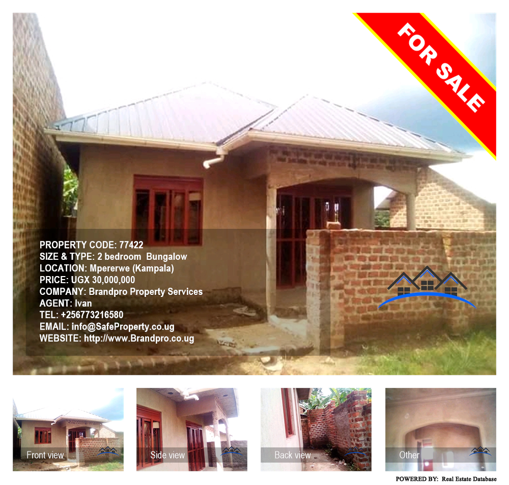 2 bedroom Bungalow  for sale in Mpererwe Kampala Uganda, code: 77422