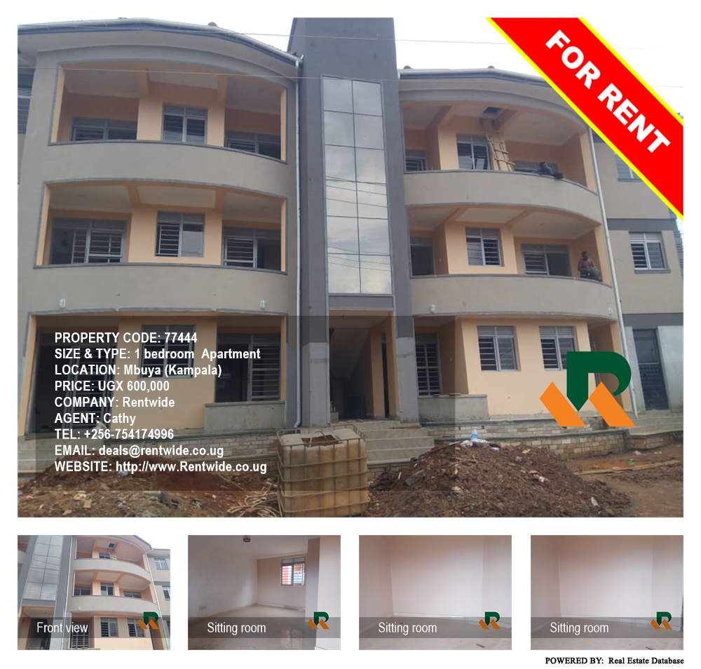 1 bedroom Apartment  for rent in Mbuya Kampala Uganda, code: 77444