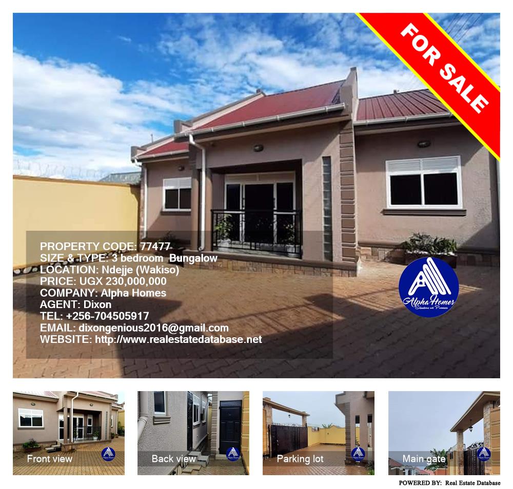 3 bedroom Bungalow  for sale in Ndejje Wakiso Uganda, code: 77477