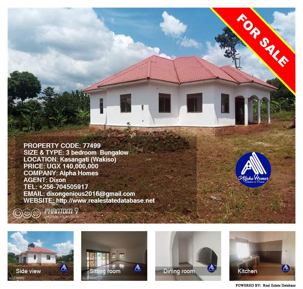 3 bedroom Bungalow  for sale in Kasangati Wakiso Uganda, code: 77499