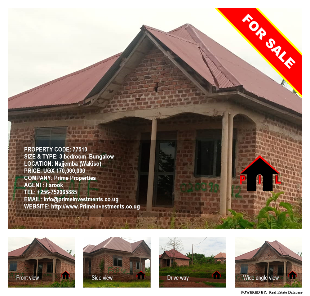 3 bedroom Bungalow  for sale in Najjemba Wakiso Uganda, code: 77513