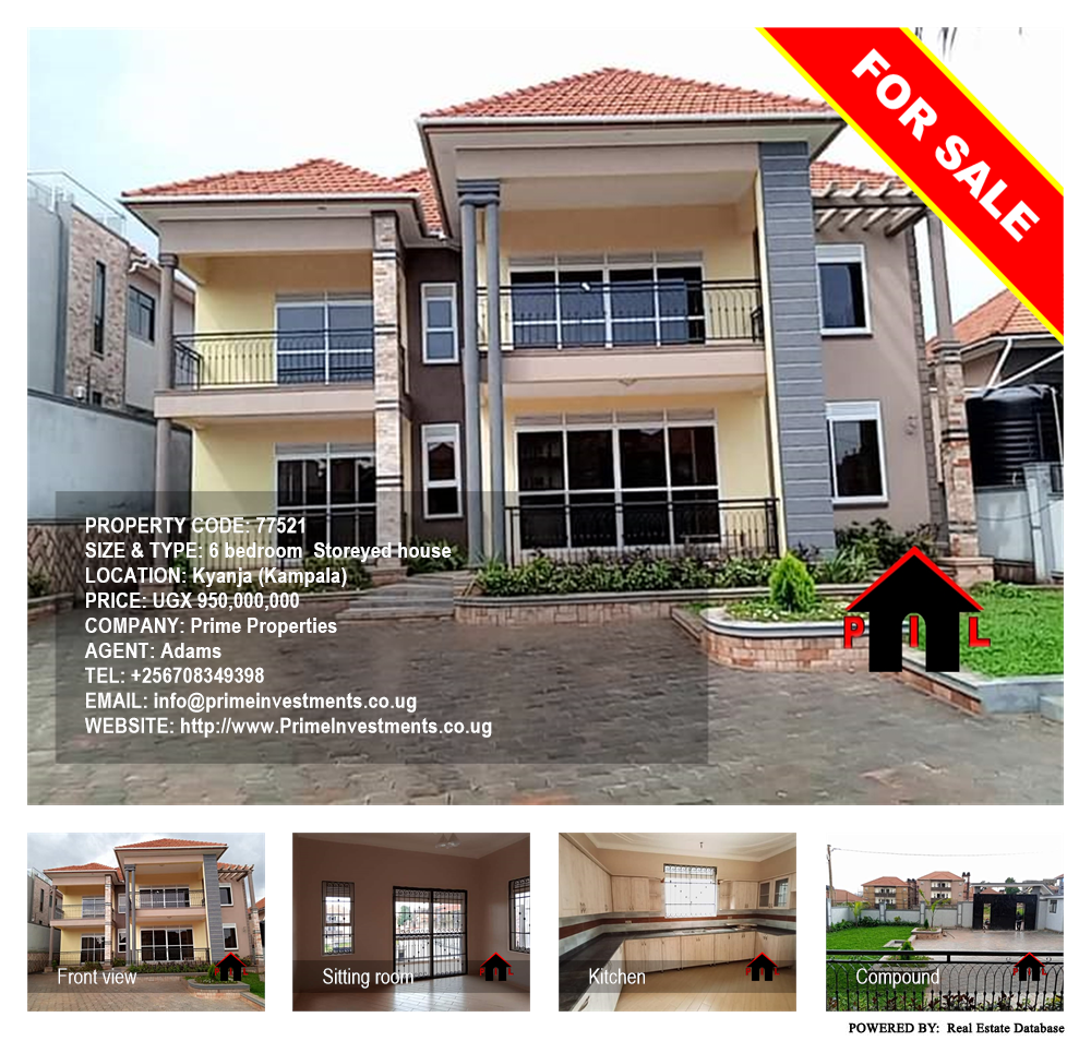 6 bedroom Storeyed house  for sale in Kyanja Kampala Uganda, code: 77521